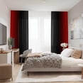 thumbnail image 2 of Abstract Ombre Curtains 84 inches Length for Living Room,Red and Black Light Filtering Window Curtain Rod Pocket Gradient Vintage Window Drapes for Bedroom Red Curtains,2 Panels,52 inches Wide, 2 of 7