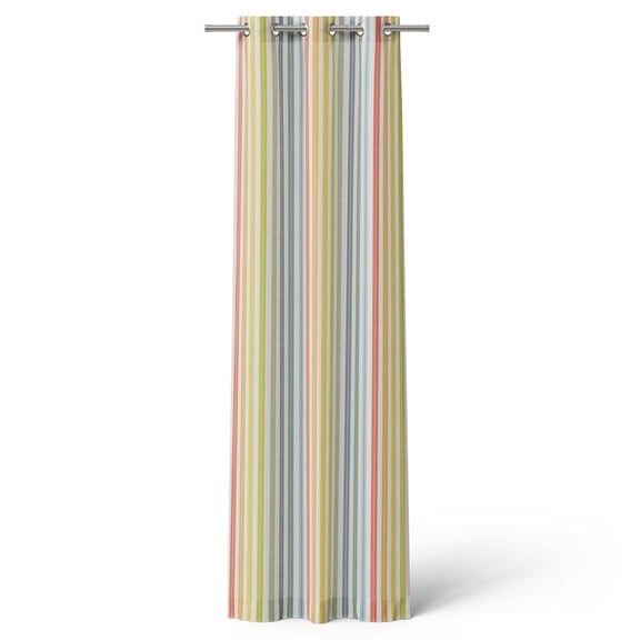Mainstays Kids Rainbow Multicolor Stripe Light Filtering Grommet Single Curtain Panel, 38" W x 84" L