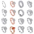 thumbnail image 4 of Anillo de plata de ley 925 de Europa y Estados Unidos, anillo combinado para mujer, anillo de compromiso de boda, anillo de circonita, 4 of 6