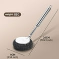 thumbnail image 3 of Vxdvou German 304 Stainless Steel Pot Brush, Long Handle, Efficient Stain Removal, Durable Kitchen Brush for Cast Iron and Pot Cleaning, Hard Bristles for Stubborn Dirt, 3 of 6