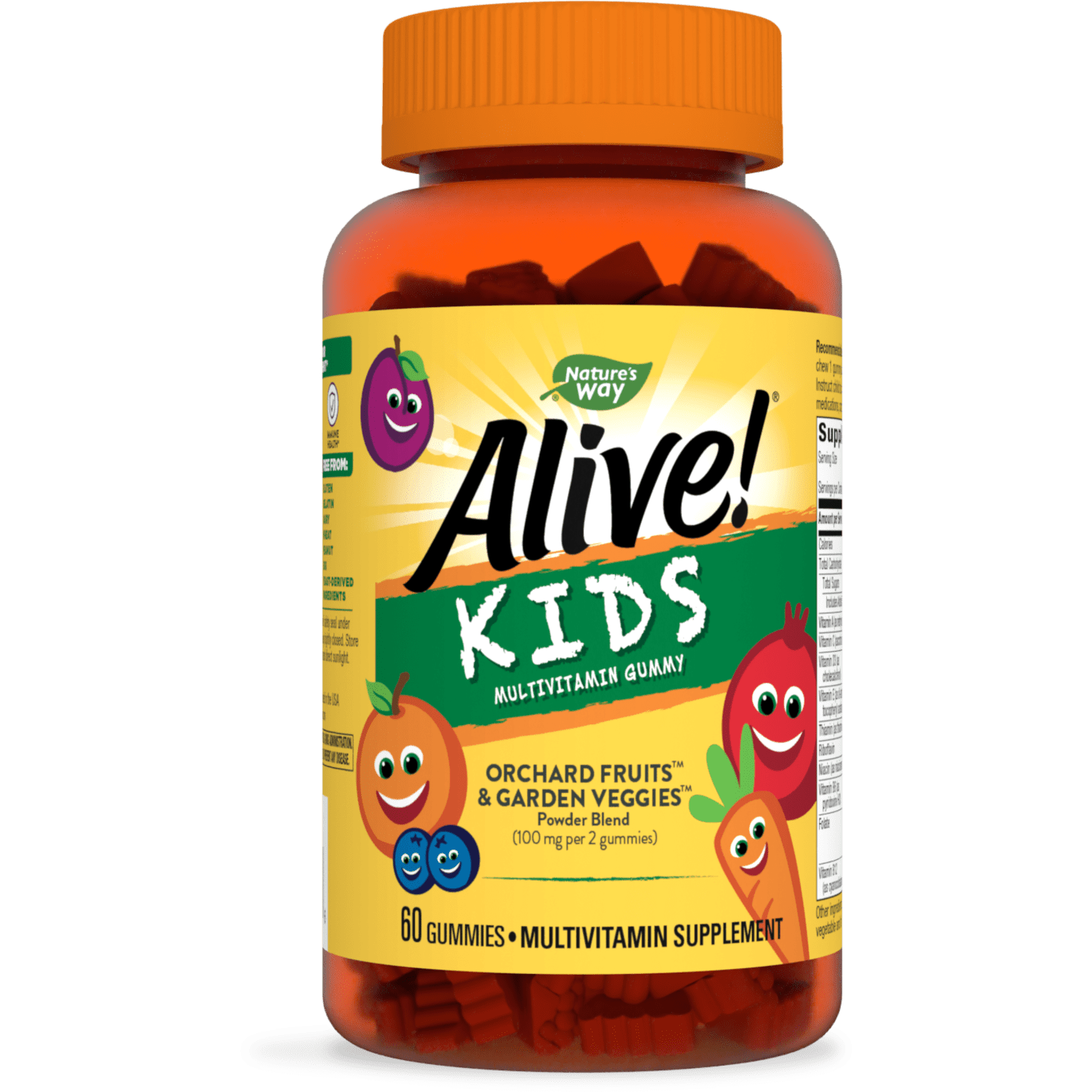 Alive! Kid's Daily Multivitamin Gummies, Fruit Flavored, 60 Count