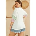 thumbnail image 3 of FOLUNSI Stylish Plus Size White T-Shirt - Colorblock, US 14W-24W, 3 of 8