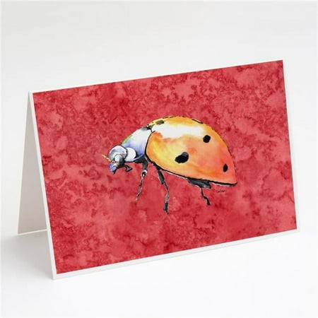 Lady Bug on Red Greeting Cards & Envelopes - Pack of 8