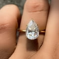 thumbnail image 3 of Cora jewellery 3CT Pear Moissanite Hidden Halo Engagement Ring For Women, 14K Yellow Gold, 3 of 6