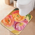 thumbnail image 2 of Yayeee Bath Rug for Bathroom Floor Non Slip Rectangle Fluffy Soft Absorbent Mat, 16"x24", Pink Abstract Floral, 2 of 7