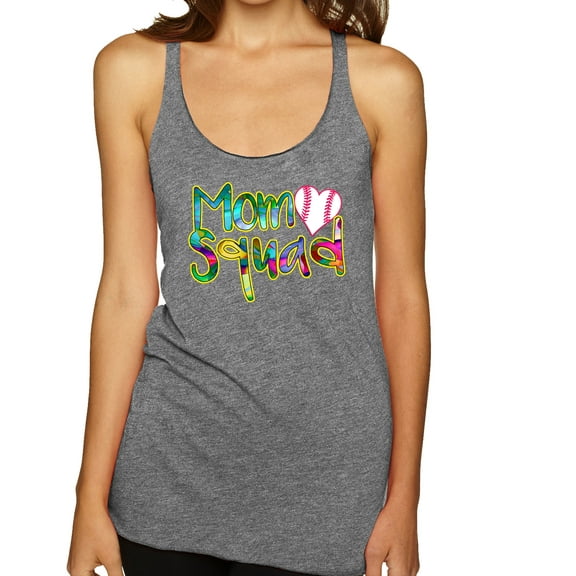 Wild Bobby, Colorful Baseball Mom Squad, Sports, Women Tri-Blend Racerback Tank Top, Premium Heather, Medium
