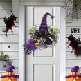 thumbnail image 4 of Halloween Wreaths for Front Door, Halloween Witch Legs Wreath Black Wreath with Hat Pumpkin for Indoor Outdoor, 4 of 6
