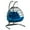 Blue, variant on LeisureMod Folding Double Egg Chair Swing Rattan Wicker 2-Seater Porch Swing with Stand for Outdoor & Indoor