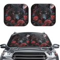 thumbnail image 2 of Yiaed Rose Full Moon Black Wolf Print Car Front Windshield Sun Shade,Foldable Anti-UV Car Sunshade for Front Window for Most Vehicles-Small, 2 of 5