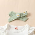 thumbnail image 4 of Hienoo Infant Girl's Knitting Outfit Sets Ruffle Long Sleeve Bodysuit + Long Pants Headband, 4 of 8