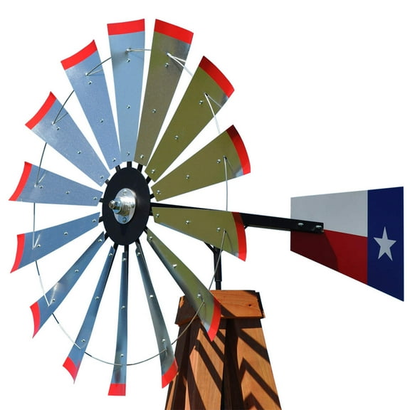47-inch Windmill Head w/Texas Flag Tail & Instructions to Build a 15-foot Tall Windmill