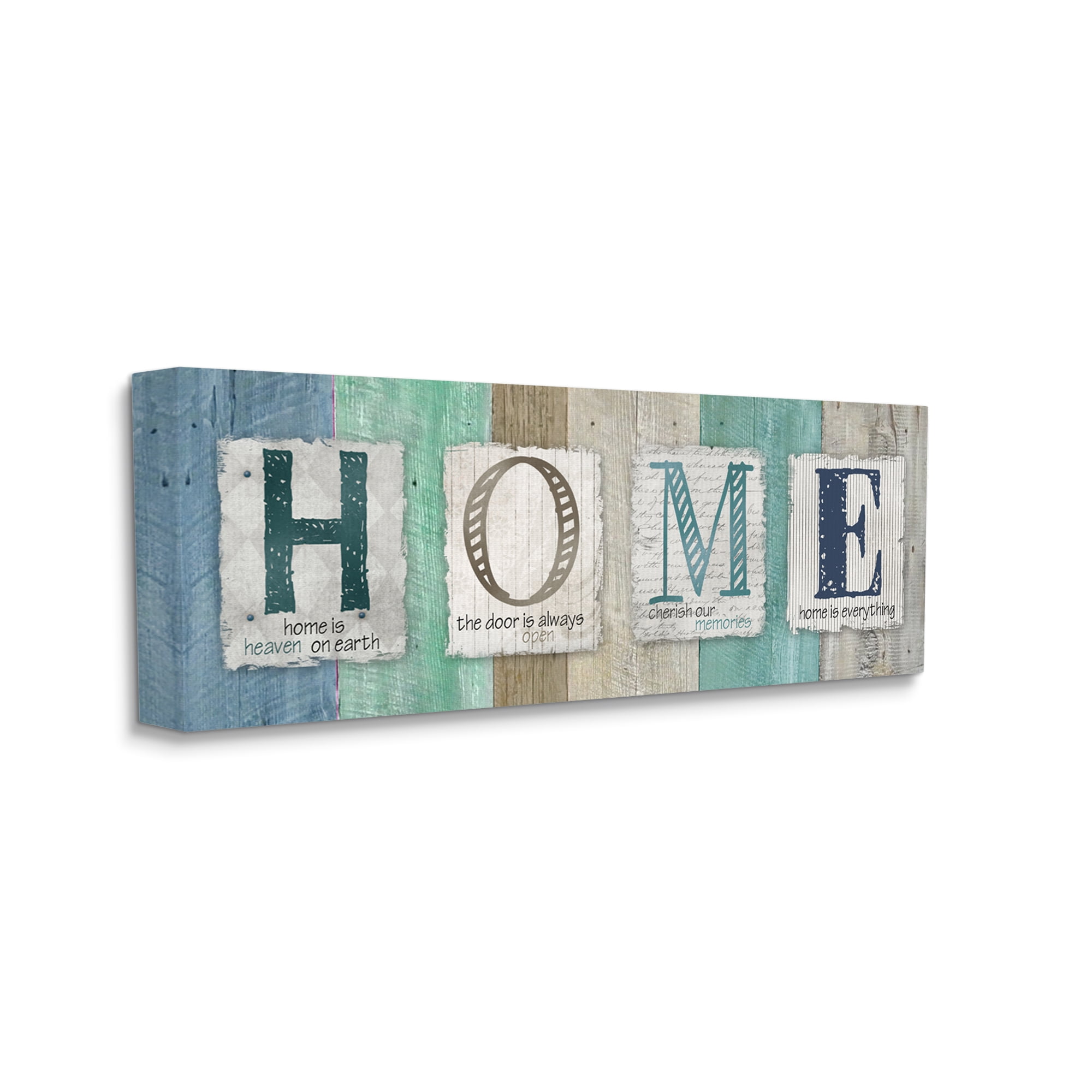 Stupell Industries Rustic Home Typography Sign Blue Birch Pattern, 24 x 10, Design by Carol Robinson