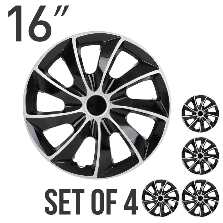 ECCPP Universal Wheel Covers - Set Of 4 For 15 Inch Rims, Snap On Hubcaps-1012951