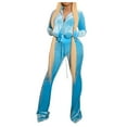 thumbnail image 2 of Baqcunre Women's Solid Velvet Slim Long Sleeve Zipper Top and Pant Suit,Size S-XXL,Sweat Set for Women,Two Piece Sets for Women,Winter Outfits for Women,Fall Outfits Women Trendy,Sky Blue, 2 of 9