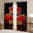 thumbnail image 2 of Castle Fairy Queen Crown Girl Black Out Curtains,Bling Gold Glitter Curtains Pack of 2 (42x63 Each),Sparkling Red Crystal Bedroom Curtains,Ultra Soft Home Decor, 2 of 6