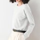 thumbnail image 4 of Camisa de manga larga,Blusa de punto de color liso para mujer, manga larga, cuello redondo, material acrílico, top informal de moda para uso doméstico y diario, sopatenor, 4 of 8