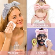 8 Pack Soft Microfiber Spa Headband, Elastic Bow Makeup Hair Band for Face Washing