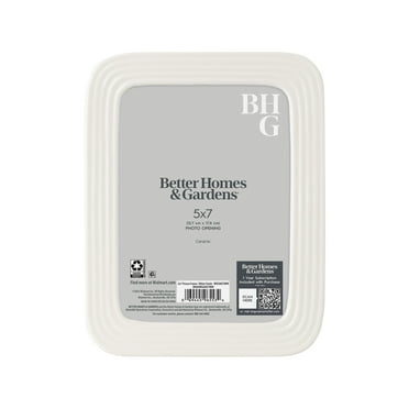 Better Homes & Gardens – 5x7 Picture Frame – White Ceramic Ribbed Tabletop Photo Frame
