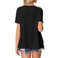 thumbnail image 5 of Hibeli Women's Eyelet Short Sleeve Irregular Hem Solid Color Pocketed Cardigan, 5 of 7
