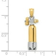 thumbnail image 3 of 14k Two-Tone Gold Polish Finish 3-Dimensional Single Scuba Tank Charm Pendant, 3 of 4