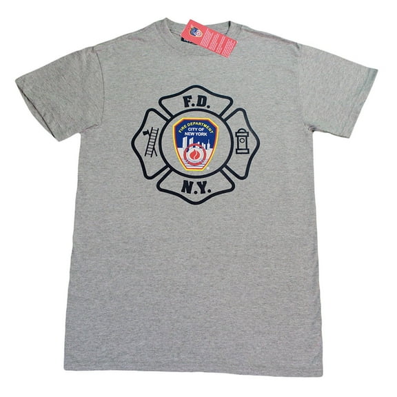 FDNY Mens Short Sleeve Screen Print T-Shirt Gray Xl
