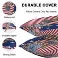 thumbnail image 4 of Waterproof Throw Pillow Covers Set of 2, 20x12 Inch 4th of July Decorative Pillowcases Outdoor Pillow Slip Cushion Covers Set for Couch Tent Red Blue Striped Stars Independence Day, 4 of 7