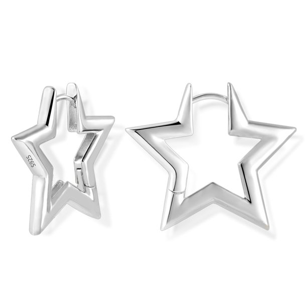 Pendientes ALEXCRAFT con forma de estrella de plata de ley para mujer