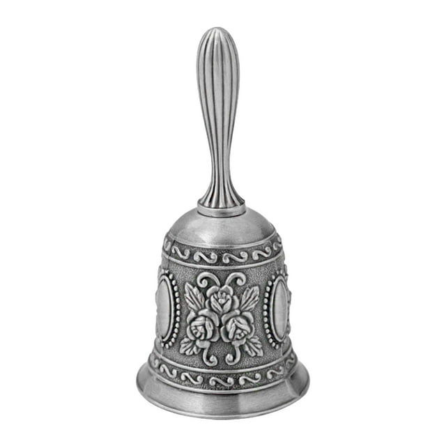 Campana rústica BLESIY Campana de Campana Flor impresa antigua Plata
