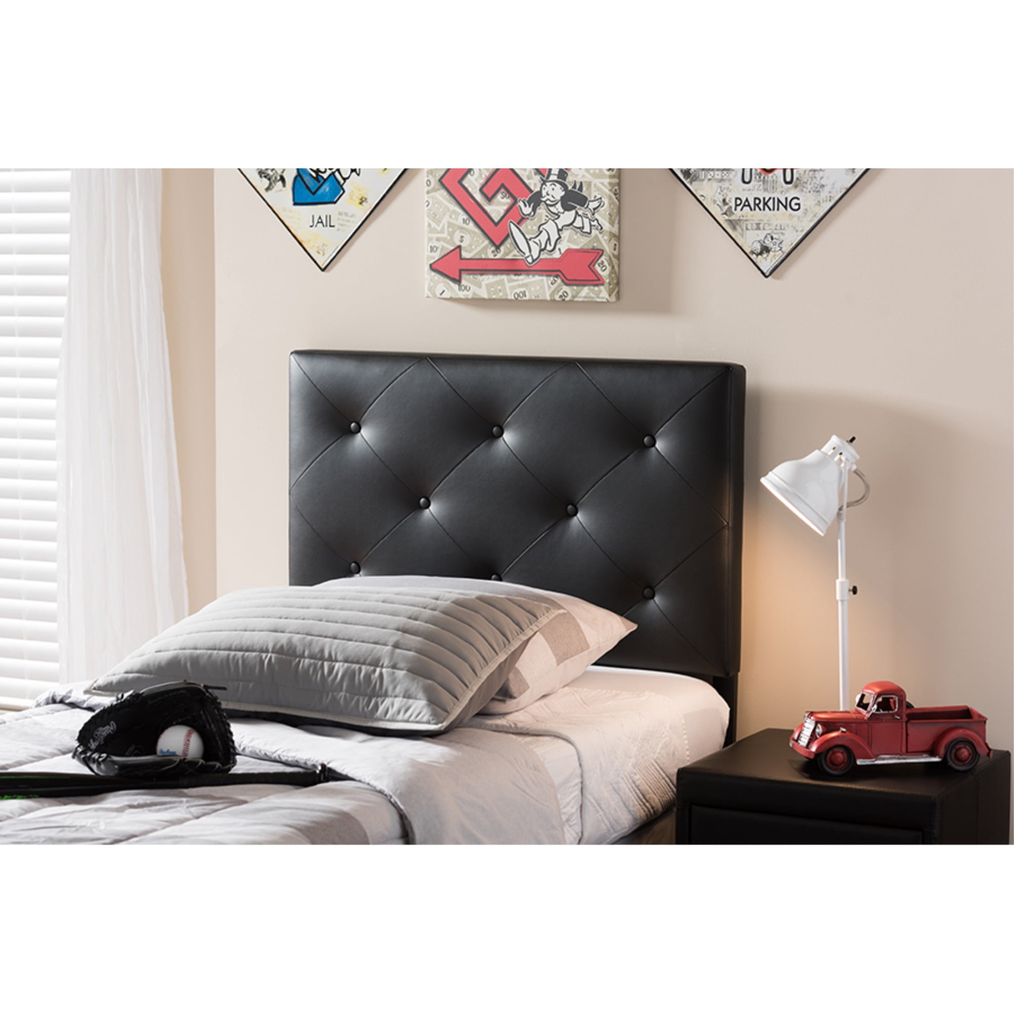 Baxton Studio Baltimore Modern and Contemporary Faux Leather Upholstered Twin Size Headboard, Multiple Colors