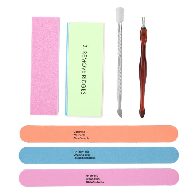 Set de manicura, pulidor de uñas, limas de uñas, kit pulidor, empujador de piel muerta, eliminación de cutículas, herramienta para el cuidado de las uñas