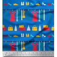 thumbnail image 1 of Soimoi Blue Moss Georgette Fabric Footwear,Handbag & Dresses Women Decor Fabric Printed Yard 42 Inch Wide, 1 of 3