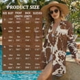 thumbnail image 5 of Renewold Beach Cover Ups for Women Long Sleeve Button Up Shirt Skin-friendly Lightweight Cover Up Shirts for Swimwear Women Beach Dress Shirt Vacation Clothes, Brown Cow Print, 3XL, 5 of 7