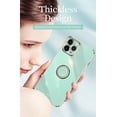 thumbnail image 2 of Cute Case for iPhone 12 Mini (5.4 Inch), with Phone Ring Holder, Durable Silicone Stand Case, Slim Fit Lightweight Thin Cover, Sturdy Anti-Scratch Shockproof Protective Phone Case (Green), 2 of 3