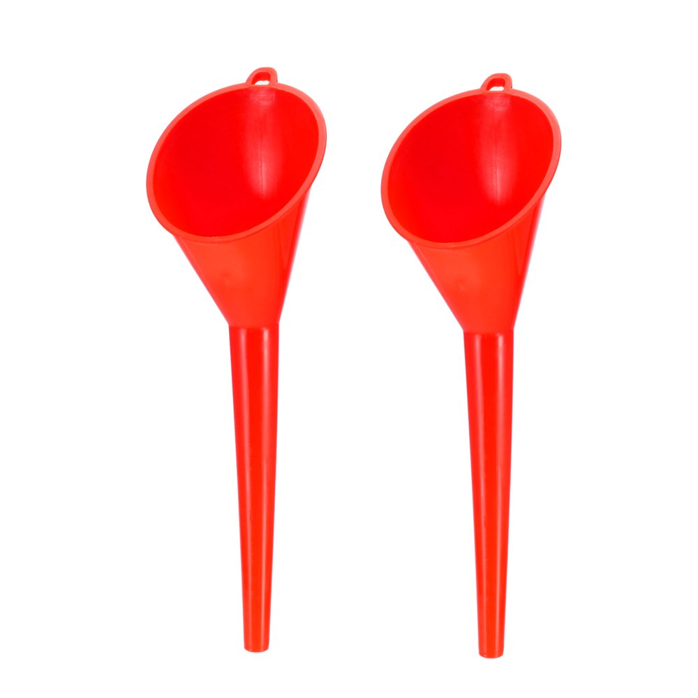 MultiPurpose Long Stem Plastic Funnel 3 inch Dia Feul Funnel Red for