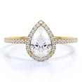 thumbnail image 1 of JeenMata Anillo de Compromiso de 1 Quilate con Piedra Natal de Abril en Corte de Pera - Anillo de Bodas - Anillo de Halo - Anillo Pavé - Anillo de Promesa - Baño de Oro Amarillo de 18 K sobre Plata, 1 of 6