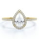 thumbnail image 1 of JeenMata Anillo de Compromiso de 1 Quilate con Corte de Pera - Anillo de Bodas - Anillo de Halo - Anillo Pavé - Anillo de Promesa - Baño de Oro Amarillo de 18 K sobre Plata, 1 of 6