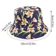 thumbnail image 3 of Odeerbi Hawaii Beach Hats for Men Women Bucket Hats for Sun Protection Summer 2025 Fashion Flower Outdoor Sun Hat Fisherman Hat Navy, 3 of 4