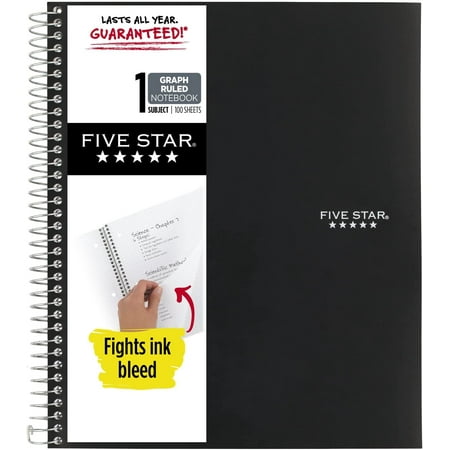 Five Star Spiral-Notebook, 1-Subject, Graph Ru Paper, 11