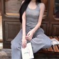 thumbnail image 4 of Women’s Y2K Rhinestone Letter Tank Top, Slim Fit Sleeveless Camisole, Stretch Casual Layering Top, 4 of 9