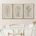 thumbnail image 2 of IDEA4WALL Framed Canvas Print Wall Art Set of 3 Black & Brown Wildflowers Bouquet Illustrations Nature Wilderness Vintage Art Boho Retro Wall Decorative Artwork for Rooms - Natural 24"x36"x3, 2 of 5
