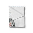 thumbnail image 2 of Scandinavian Soft Flannel Fleece Throw Blanket, Hand Drawn Hedgehog with Go Wild Lettering Words Tribal Feathers Design, Cozy Plush for Indoor and Outdoor Use, 50" x 60", Multicolor, by Ambesonne, 2 of 5
