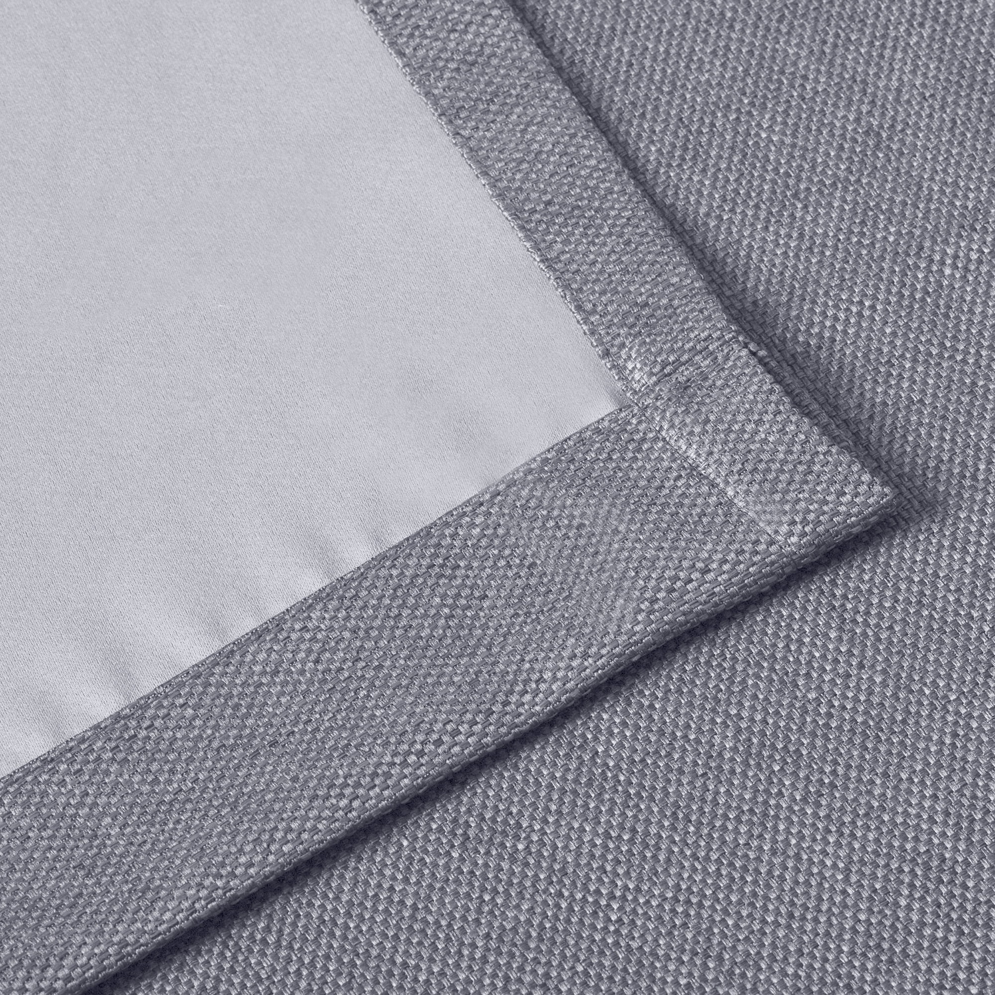 Superior Jaxon Blackout Curtains Set of 2, Grommet Header Curtain Panel Pair, 52"W x 108"L, Silver