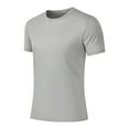 thumbnail image 3 of CFLVAEK Mens Big and Tall T Shirts Breathable Short Sleeve Tshirts Slim Fitted Crewneck Workout Tshirt Solid Color Classic Tees Gray XL, 3 of 6