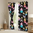 thumbnail image 3 of Erosebridal Elf Princess Curtains and Drapes(52x63),Colorful Cartoon Girl Blackout Curtains for Bedroom,Castle Rainbow Stars Curtains Pack of 2(52x63) For Girls,Microfiber Bedroom Decoration, 3 of 6