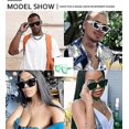 thumbnail image 3 of Retro Millionaire Sunglasses Square Metal Punk Rock Hip Hop Glasses Men Women, 3 of 5