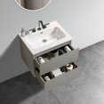 thumbnail image 2 of 24-Inch Wall-Mounted Bathroom Vanity with Space Grey Ceramic Sink, Floating Design, Soft-Closing Drawers, Three Faucet Holes, Pre-Assembled, 2 of 9
