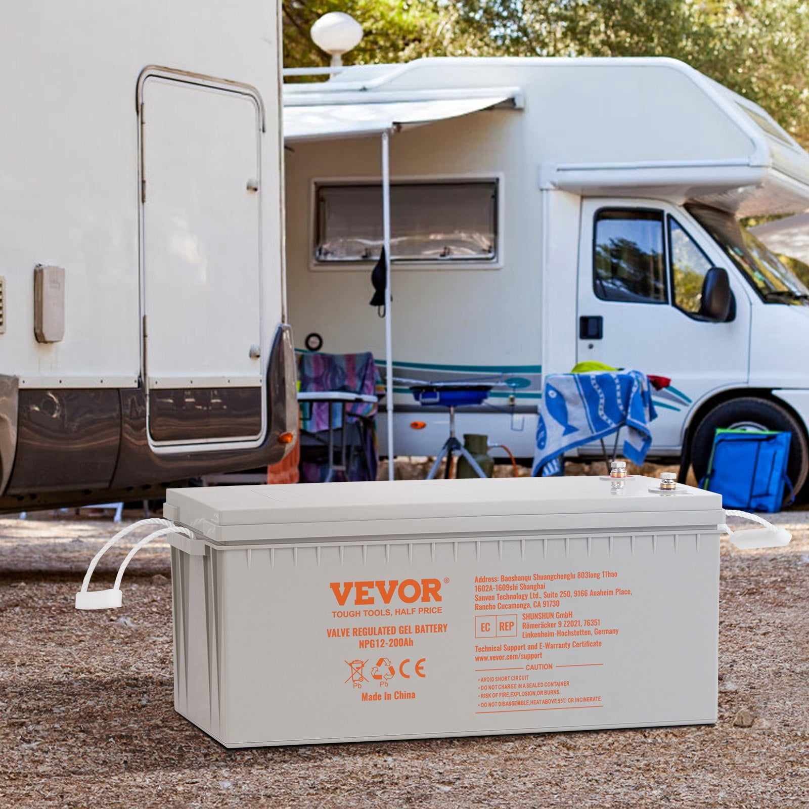 Vevor SXHDCQSDCFKSMVAHDV9 Deep Cycle Battery 12V 200 AH AGM Marine Rechargeable Battery