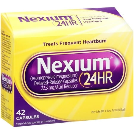 5 Pack Nexium 24HR Delayed-Release Acid Reducer 42 Capsules Each
