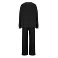 thumbnail image 7 of Timegard Lounge Sets for Women 2 Piece Ribbed Scoop Neck Long Sleeve Tops Loose Pants Comfy Outfits Fall, 7 of 7