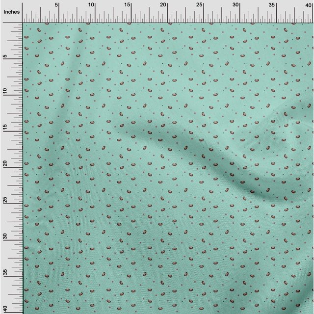oneOone Cotton Poplin Fabric Dot & Face Dog Printed Craft Fabric BTY 56 Inch Wide